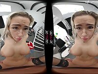Busty Blonde MILF in Stockings in POV VR hardcore - Lingerie cowgirl
