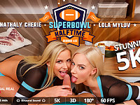 George Lee  Lola Myluv  Nathaly Cherie in Super Bowl halftime - VirtualRealPorn